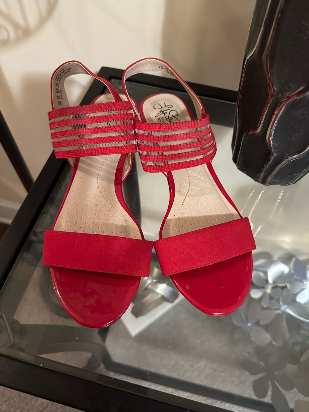 Life Stride  Red Wedge Slingback